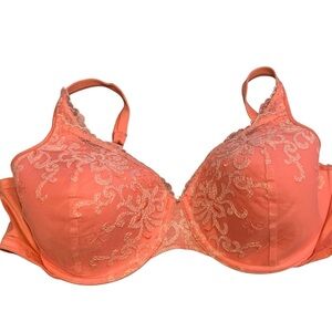 PLAYTEX Lace Covered Underwire Bra Adjustable Straps Woman’s Size‎ 40D Coral